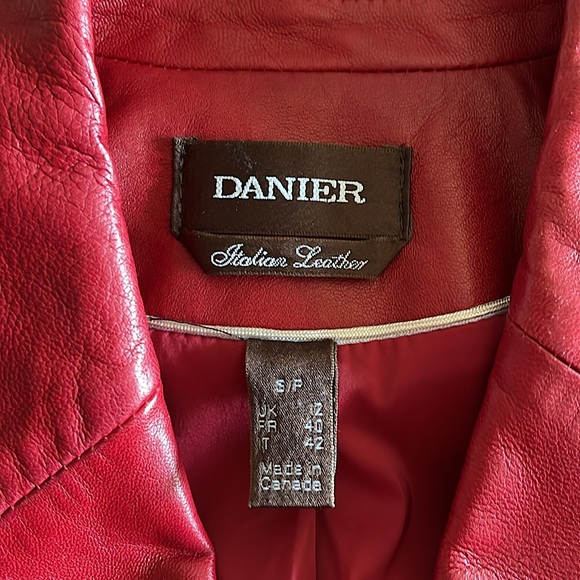 Danier Red Leather Blazer - Picture 3 of 5